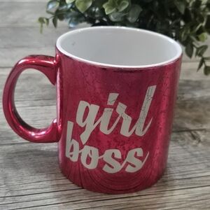 Just Funky Pink Crackle Girl Boss Mug